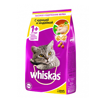 Whiskas сухой корм для кошек Курица-Индейка, 1,9 кг
