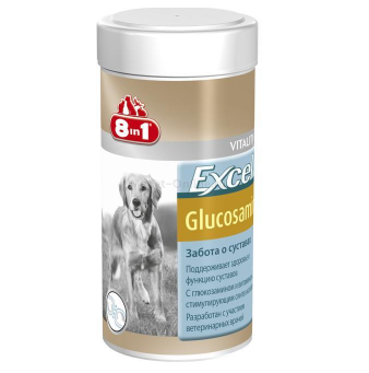 8 in 1 EXCEL Glucosamine жевательные таблетки "Глюкозамин", пищевая добавка для собак для поддержания здоровья суствов, 110 шт
