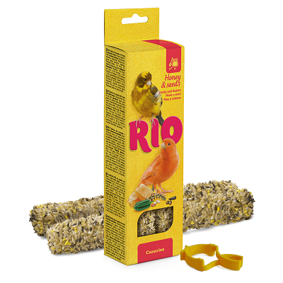 Rio лакомство для канареек палочки с Медом и Полезными семенами 80г