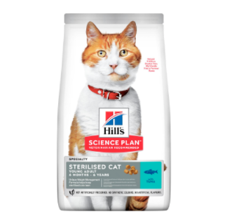 Hills Science Plan Sterilised Cat сухой корм для стерилизованных кошек от 6 мес до 6 лет, Тунец, 1,5 кг