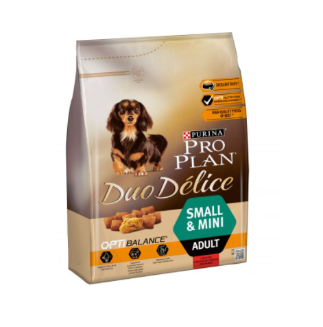 Pro Plan Duo Delice Small & Mini Adult сухой корм для собак мелких и карликовых пород, Говядина, 700 г