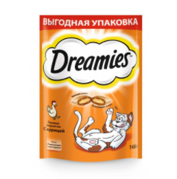 Dreamies Лакомые Подушечки, лакоство для кошек, Курица, 140 г