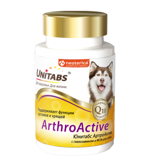 UNITABS Arthro Active витаминны для собак поддержание суставов 100таб