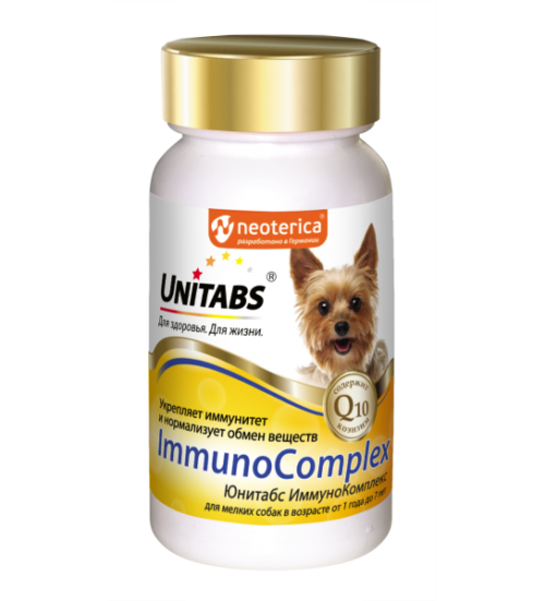 UNITABS Immuno Complex витамины для мелких собак, укрепление иммунитета 100таб