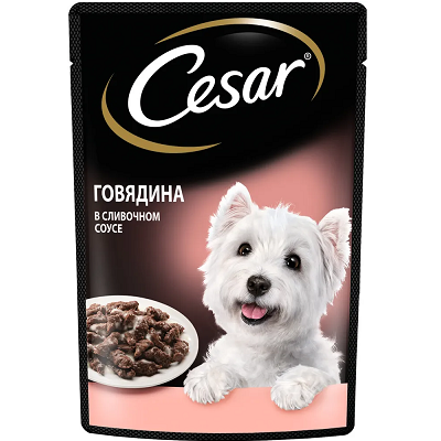 Cesar влажный корм для собак, Говядина в сливочном соусе, 85г