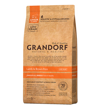GRANDORF Lamb & Brown Rice Junior from 4 months сухой корм для щенков Ягненок-Рис, 1 кг
