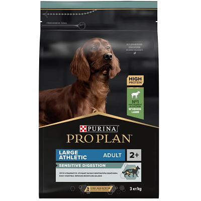 Pro Plan Large Athletic Adult сухой корм для собак крупных пород собак Ягненок, 3 кг