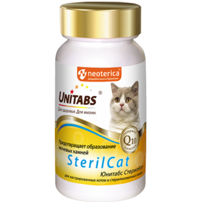 UNITABS Steril Cat витамины для кошек комплекс с профилактикой МКБ, 120таб