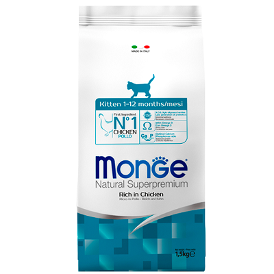 Monge Cat сухой корм для котят, беременных и кормящих кошек Курица 1,5кг