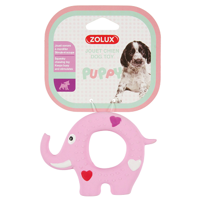Zolux игрушка для щенков Слоник с пищалкой, 8х11см, латекс