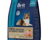 Brit Premium сухой корм собак всех пород с чувствительным пищеварением, Ягненок и Индейка 1кг