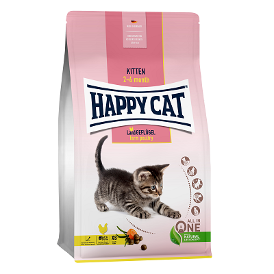 Happy Cat Kitten сухой корм для котят 2-6 мес, Курица, 1,3кг