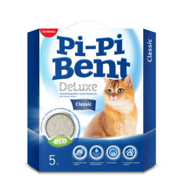Pi-Pi Bent DeLuxe наполнитель для кошачьего туалета комкующийся, 12 л