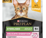 Pro Plan Sterilised сухой корм для стерилизованных кошек, Курица, 400 г