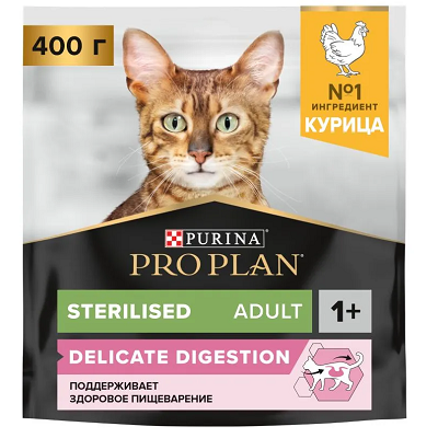 Pro Plan Sterilised сухой корм для стерилизованных кошек, Курица, 400 г
