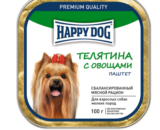 Happy Dog влажный корм для собак, Телятина-Овощи, паштет, 100 г