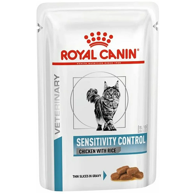 ROYAL CANIN VETERINARY Sensitivity Control влажный корм для кошек с чувствительным пищеварением, Цыпленок-Рис, 85 г