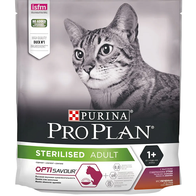 Pro Plan Sterilised сухой корм для стерилизованных кошек Утка-Печень, 400 г