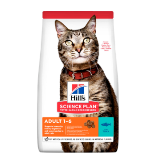 Hills Science Plan Adult 1-6 сухой корм для кошек от 1 до 6 лет Тунец, 1,5 кг