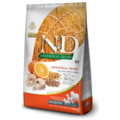 Farmina N&D ANCESTRAL GRAIN ADILT MEDIUM сухой корм для собак Треска-Апельсин, 2,5 кг