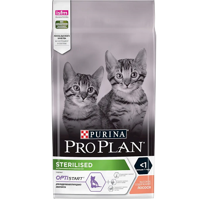 Pro Plan Sterilised сухой корм для стерилизованных котят Лосось, 1,5 кг