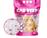 CAT STEP Crystal Pink наполнитель для кошачьего туалета впитывающий, силикагель розовый, 3,8 л