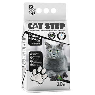 CAT STEP Compact White Carbon наполнитель для кошачьего туалета, комкующийся, 5л