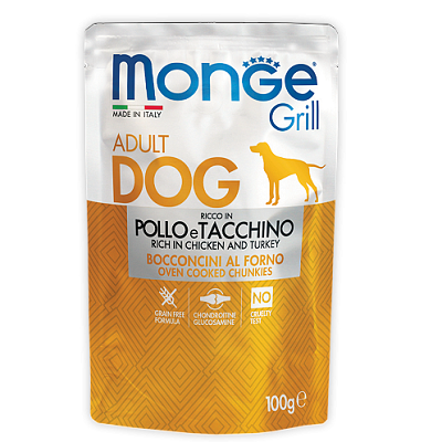 Monge Grill Dog Adult влажный корм для собак Курица, Индейка, 100г