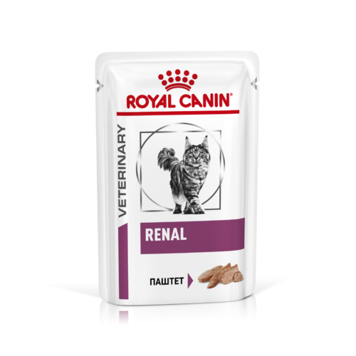 ROYAL CANIN VETERINARY Renal влажный корм для кошек, профилактика и лечение почек, Паштет 85г